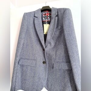 Boden Blue Herringbone Blazer